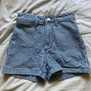 Madewell High Waisted Pinstriped Shorts